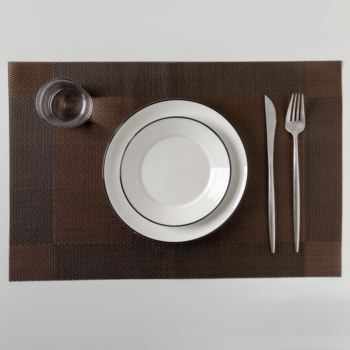 Салфетка кухонная «Шахматы», 45×30 см цвет коричневый