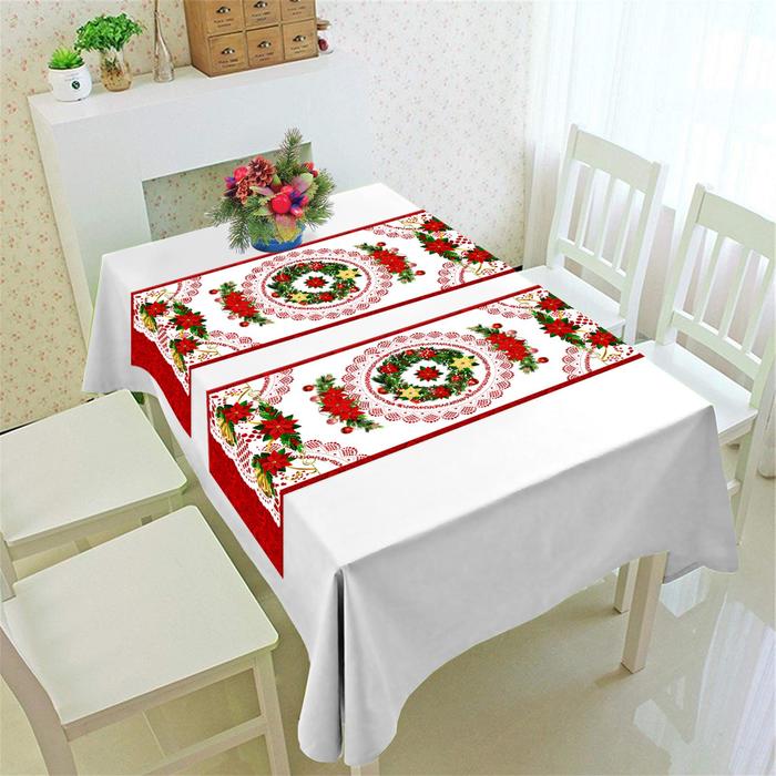 Набор скатертей (дорожек) (2 шт) Приглашение (красный) 50*150 см, габардин, 100% п/э