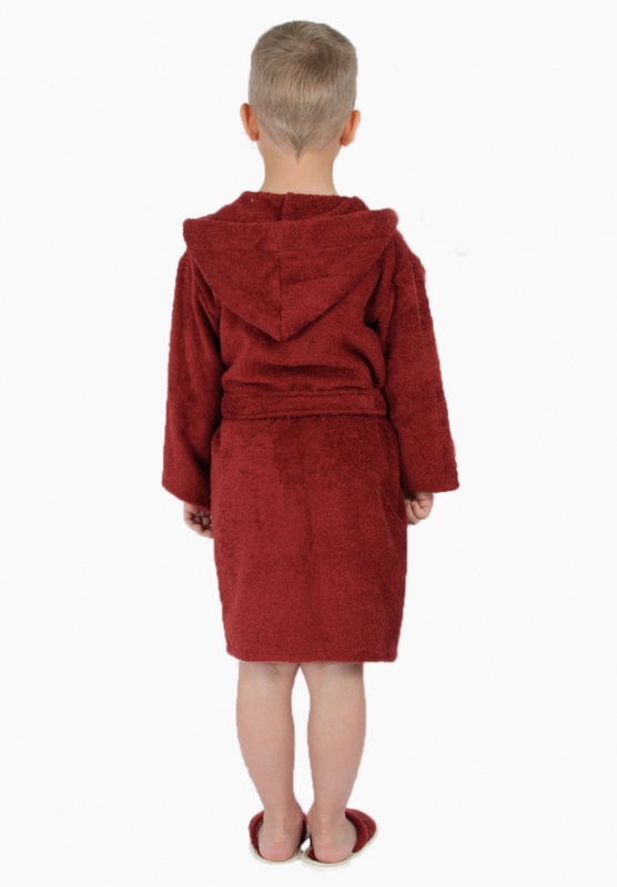 Детский классический махровый халат (Красный)