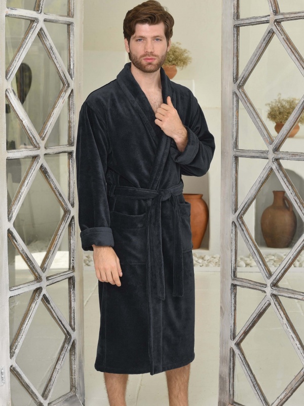 Мужской махровый халат Prestige Line (Антрацит)